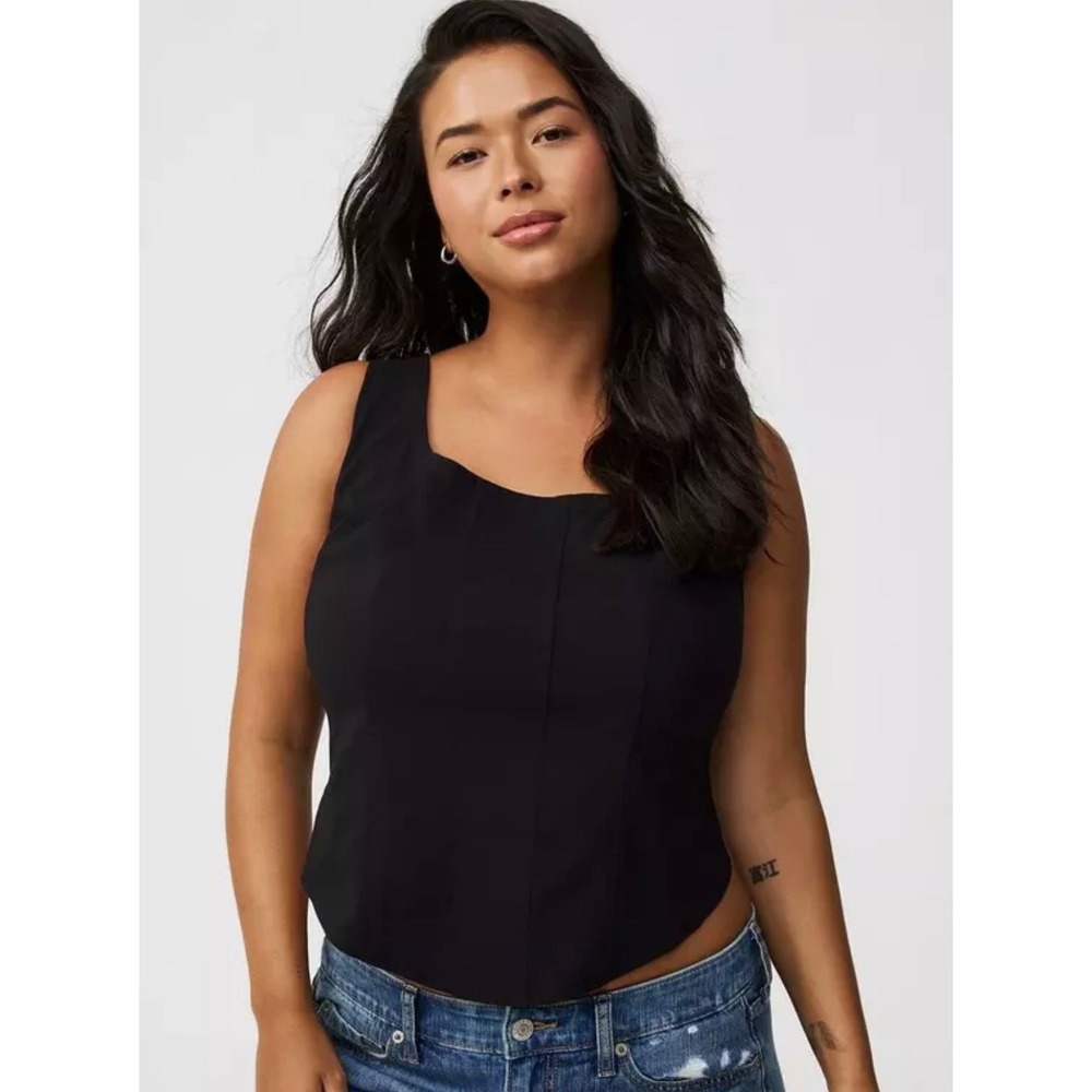Torrid Black Corset Zip Up Top Size (6) 6X NWOT